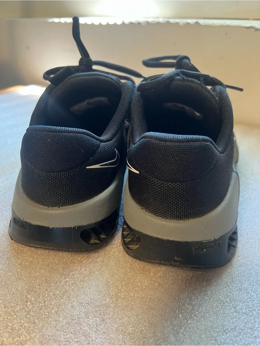 Nike Black Athletic Trainers with White Swoosh Accents 7.5